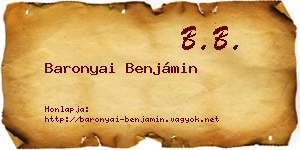 Baronyai Benjámin névjegykártya